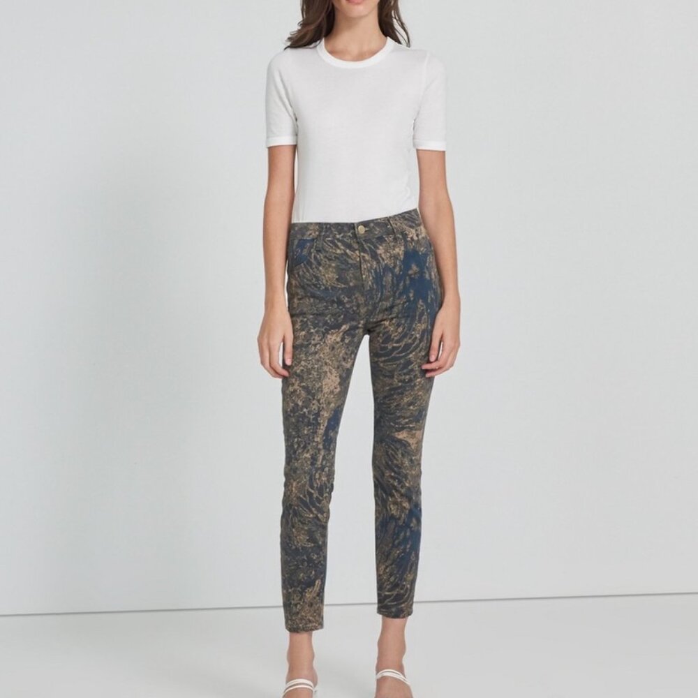J Brand Alana High Rise Gold Wave Photo Ready Crop Skinny Jeans